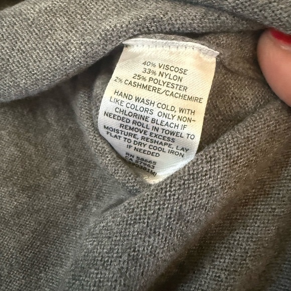 Trouvé Gray V-Neck Sweater Cashmere Blend XXS - Picture 3 of 4